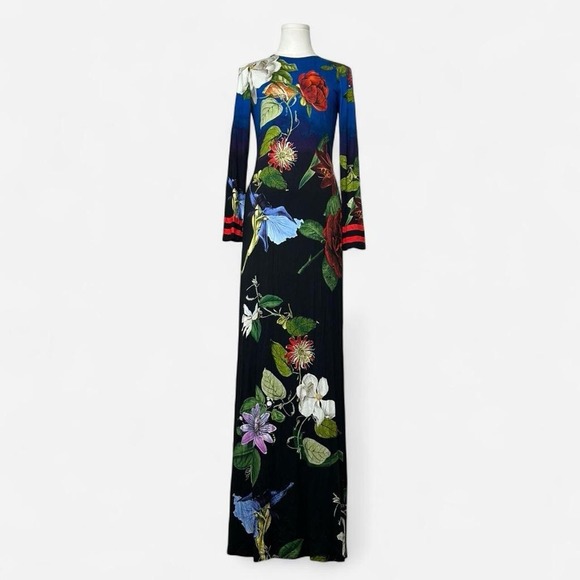 NWT Alice + Olivia Revolve Delora Open-Back Maxi Dress Size 8 Lunch Date Floral - Picture 4 of 16